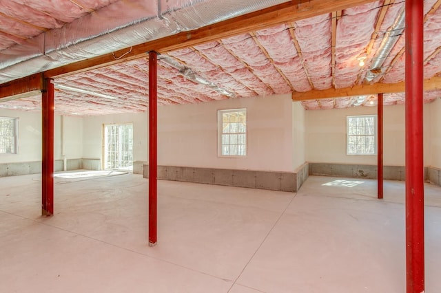 basement featuring a healthy amount of sunlight