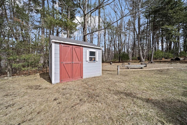 view of shed