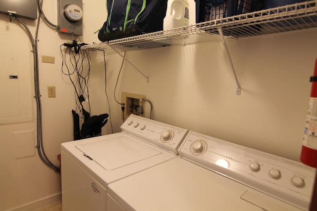 laundry room with laundry area and separate washer and dryer