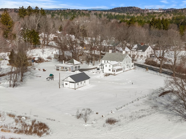 view of snowy aerial view