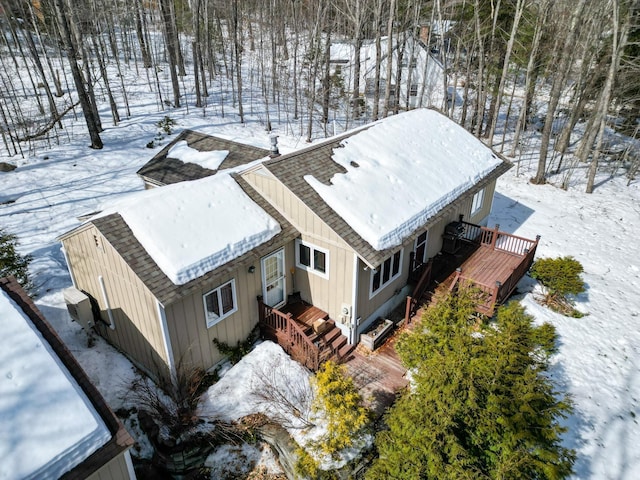 view of snowy aerial view