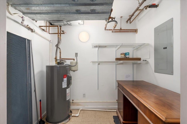 utilities with electric panel and electric water heater