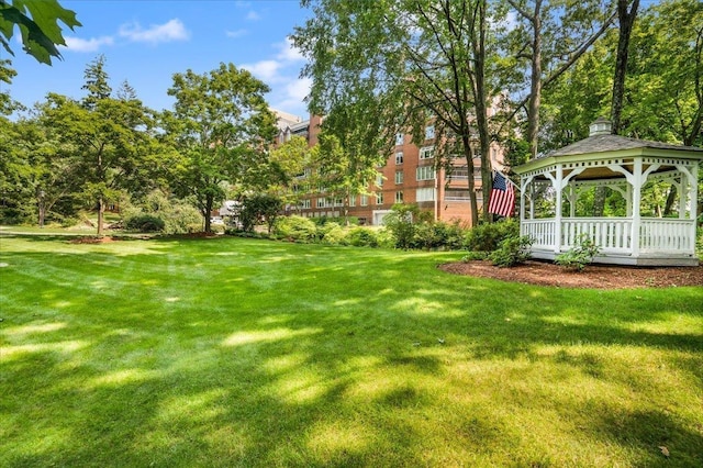 view of yard with a gazebo