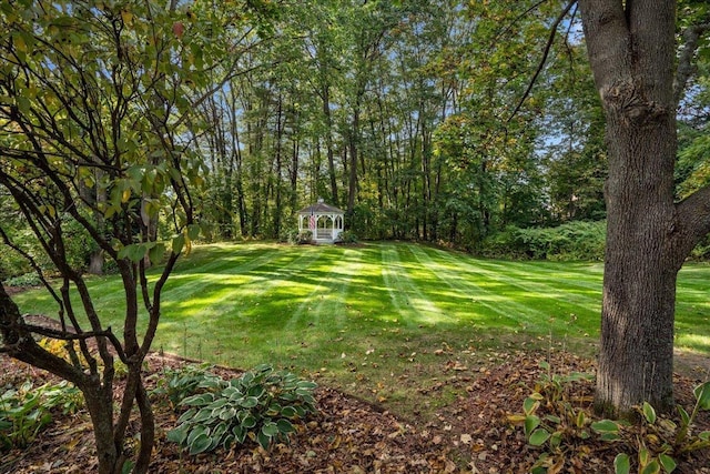 view of yard with a gazebo