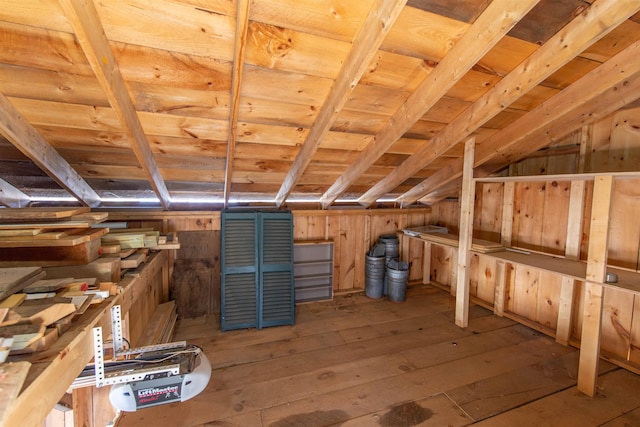 view of unfinished attic