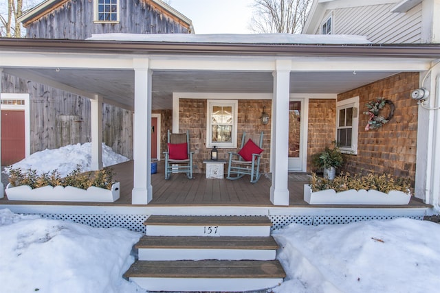 exterior space with covered porch