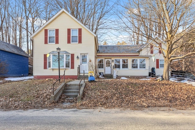 view of front of home with entry steps