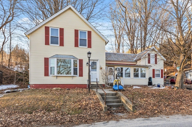 traditional home with entry steps