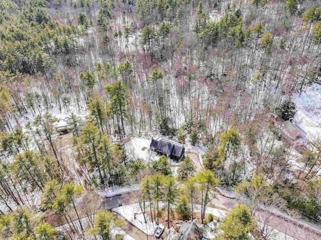 aerial view featuring a view of trees