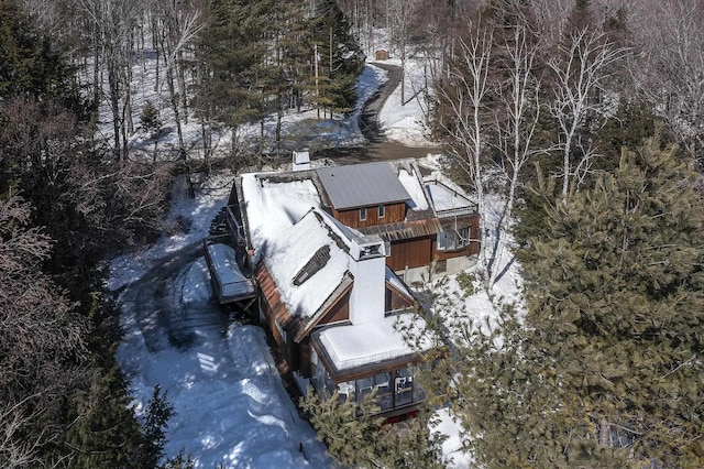 view of snowy aerial view