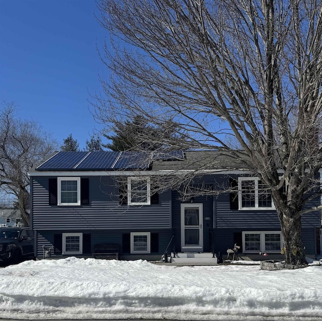 raised ranch with roof mounted solar panels