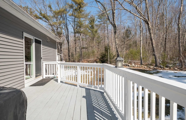 wooden deck with grilling area