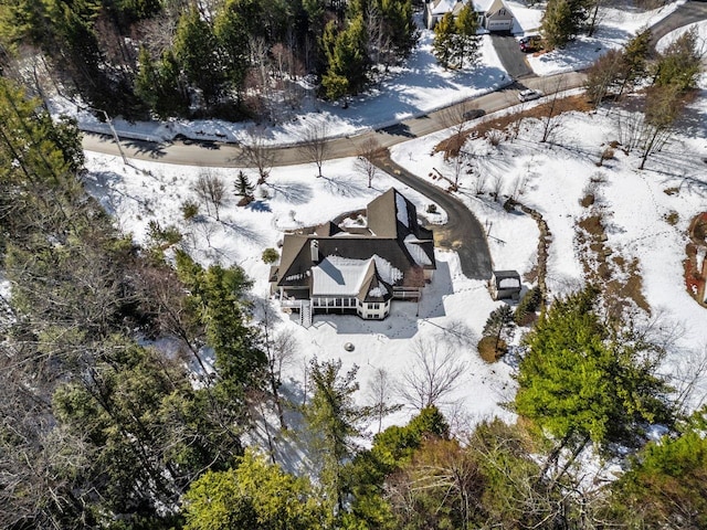 view of snowy aerial view