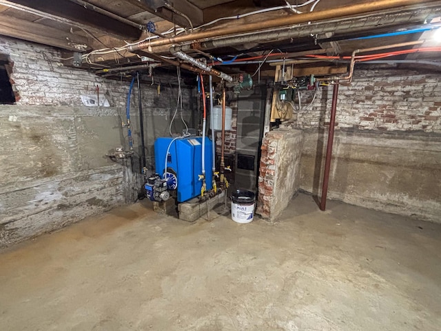 view of unfinished basement