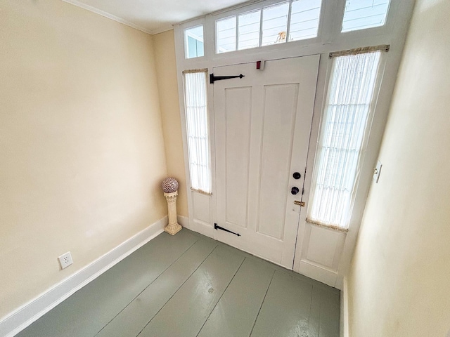 entryway with baseboards