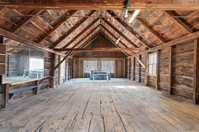 view of unfinished attic