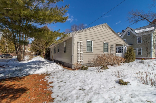 view of snowy exterior