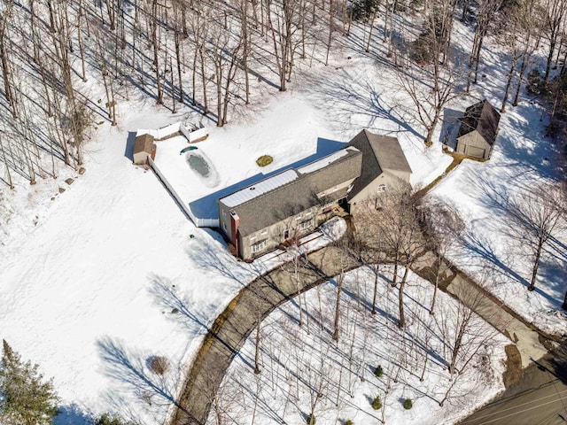 view of snowy aerial view