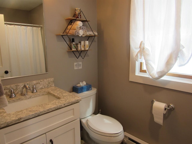 bathroom with toilet and vanity