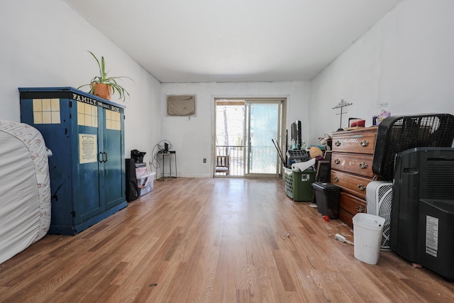 miscellaneous room with light wood-type flooring