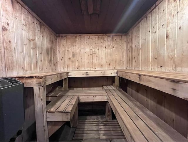 view of sauna