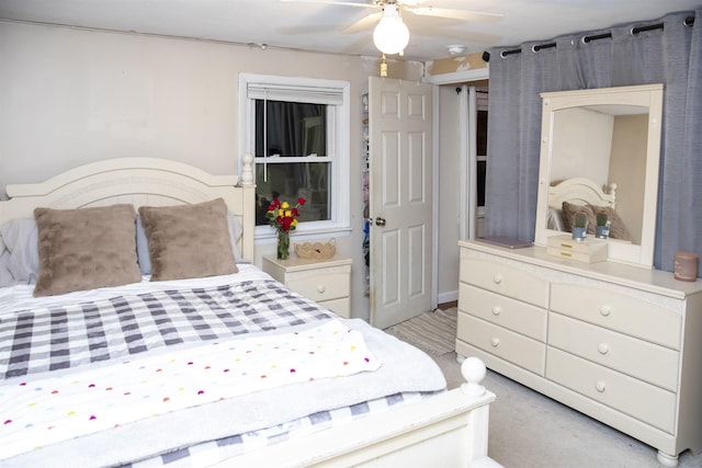 bedroom featuring ceiling fan