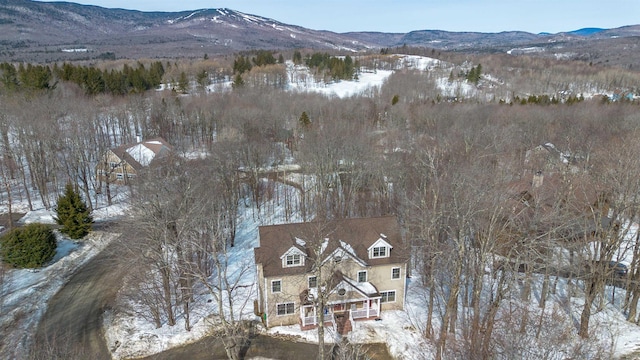 aerial view featuring a mountain view