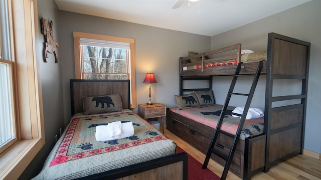 bedroom with wood finished floors