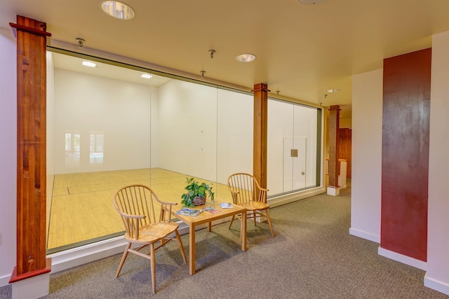 dining room featuring carpet floors