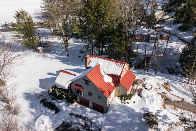 view of snowy aerial view