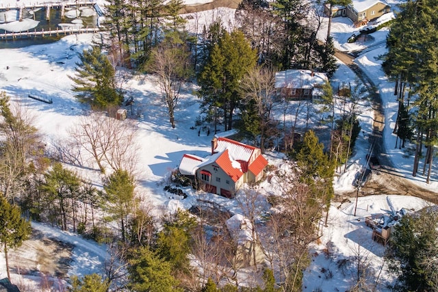 view of snowy aerial view