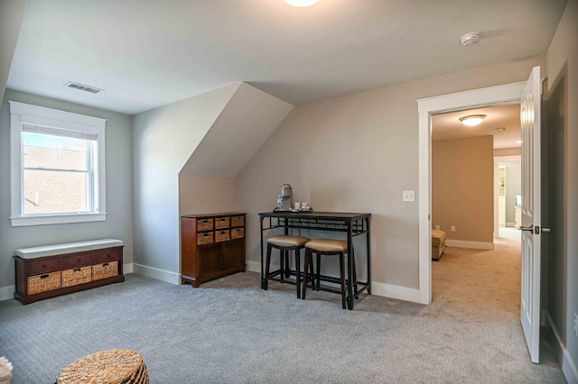 additional living space featuring visible vents, baseboards, and carpet