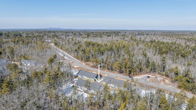 aerial view with a wooded view