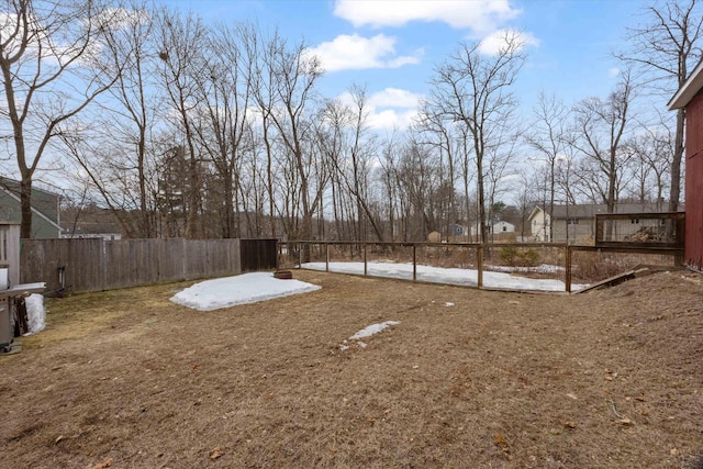 view of yard with fence