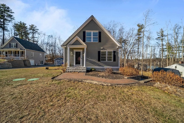 view of front of house with a front yard