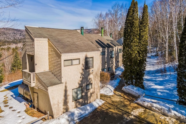 view of property exterior featuring roof with shingles