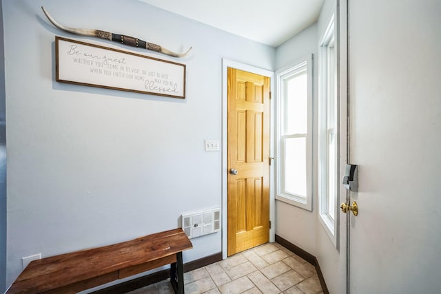 interior space featuring visible vents and baseboards