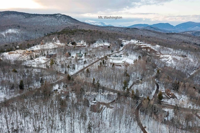 drone / aerial view with a mountain view