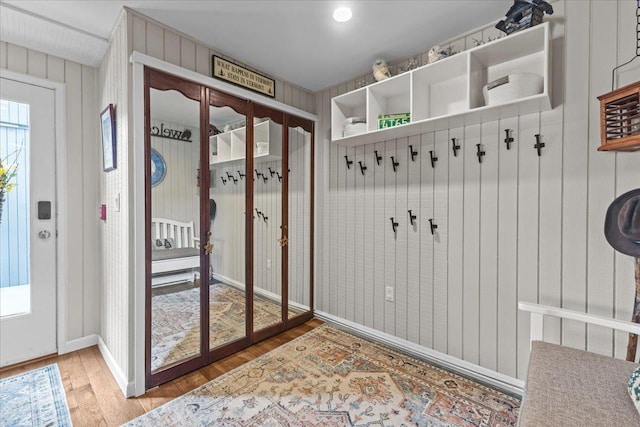 mudroom featuring wood finished floors