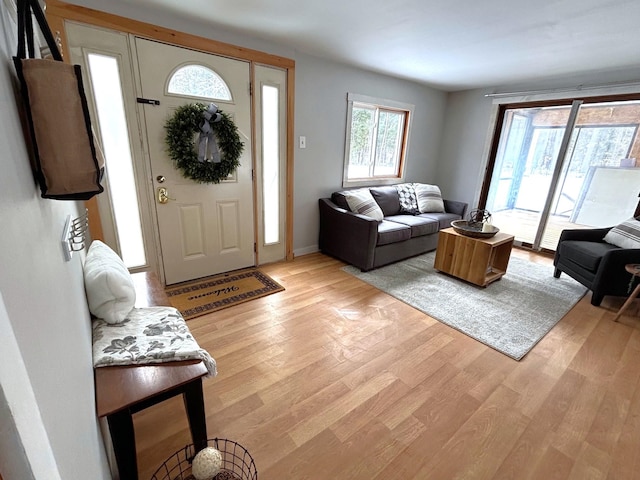 living area with light wood finished floors