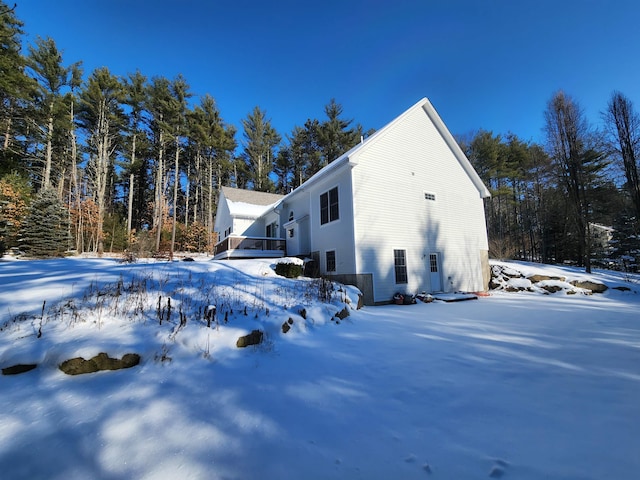 view of snowy exterior