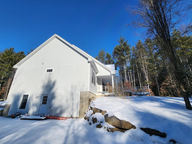 view of snowy exterior