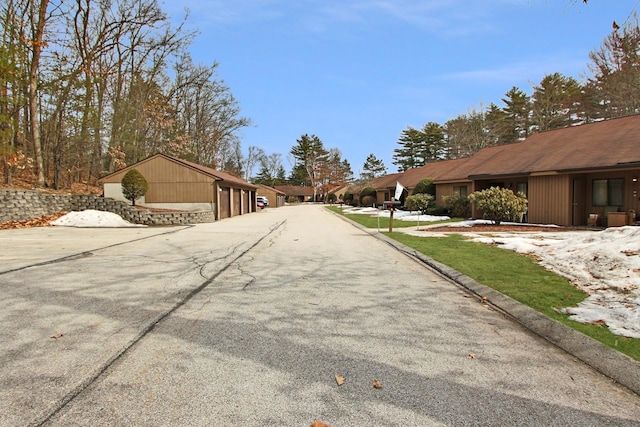 view of street featuring a residential view