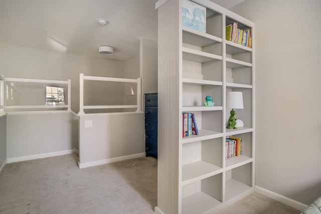 walk in closet with carpet flooring