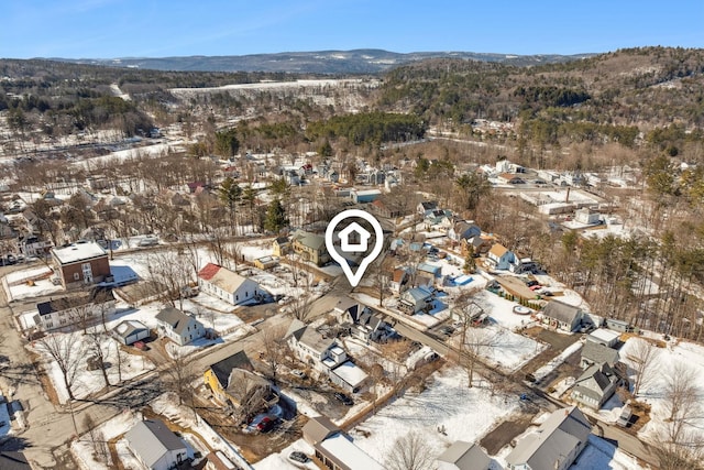 aerial view featuring a mountain view