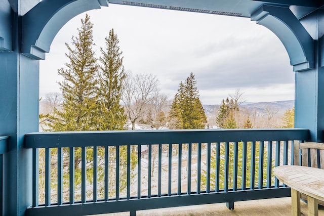 balcony with a mountain view