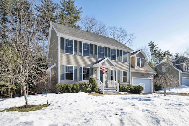 colonial house with a garage