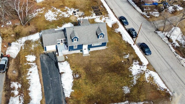 view of snowy aerial view