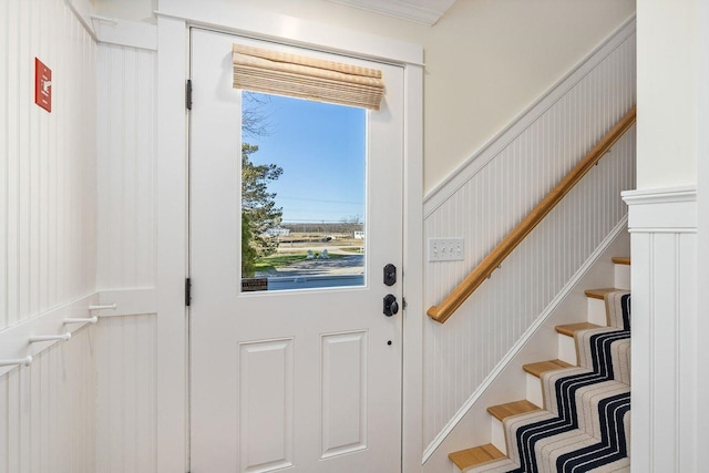 entryway featuring stairway