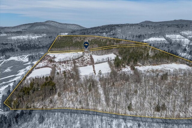 882 Mitchell Rd, Shrewsbury, VT 05738 - snowy aerial view with a mountain view